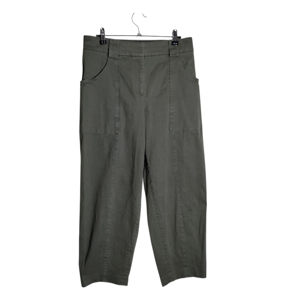 Express Women‎ Olive Green High Waisted Utility Cargo Wide Leg Pants Size 8